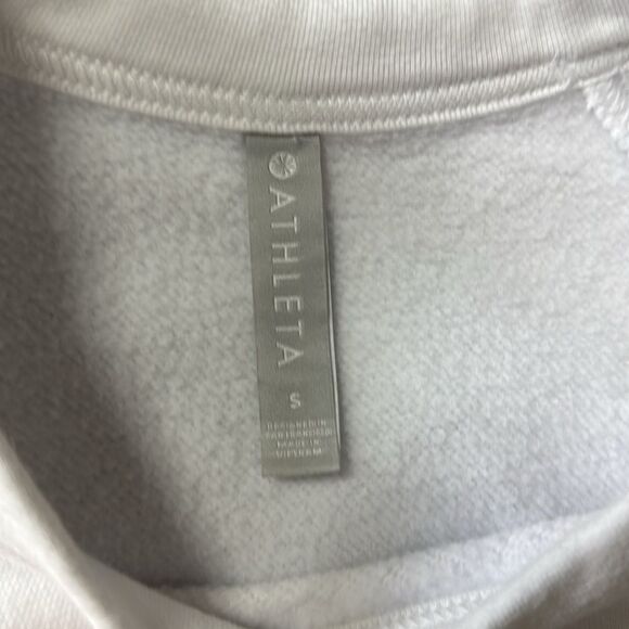 Athleta S White Limitless Printed Graphic Crewneck  Fleece Interior Pullover - Picture 11 of 14